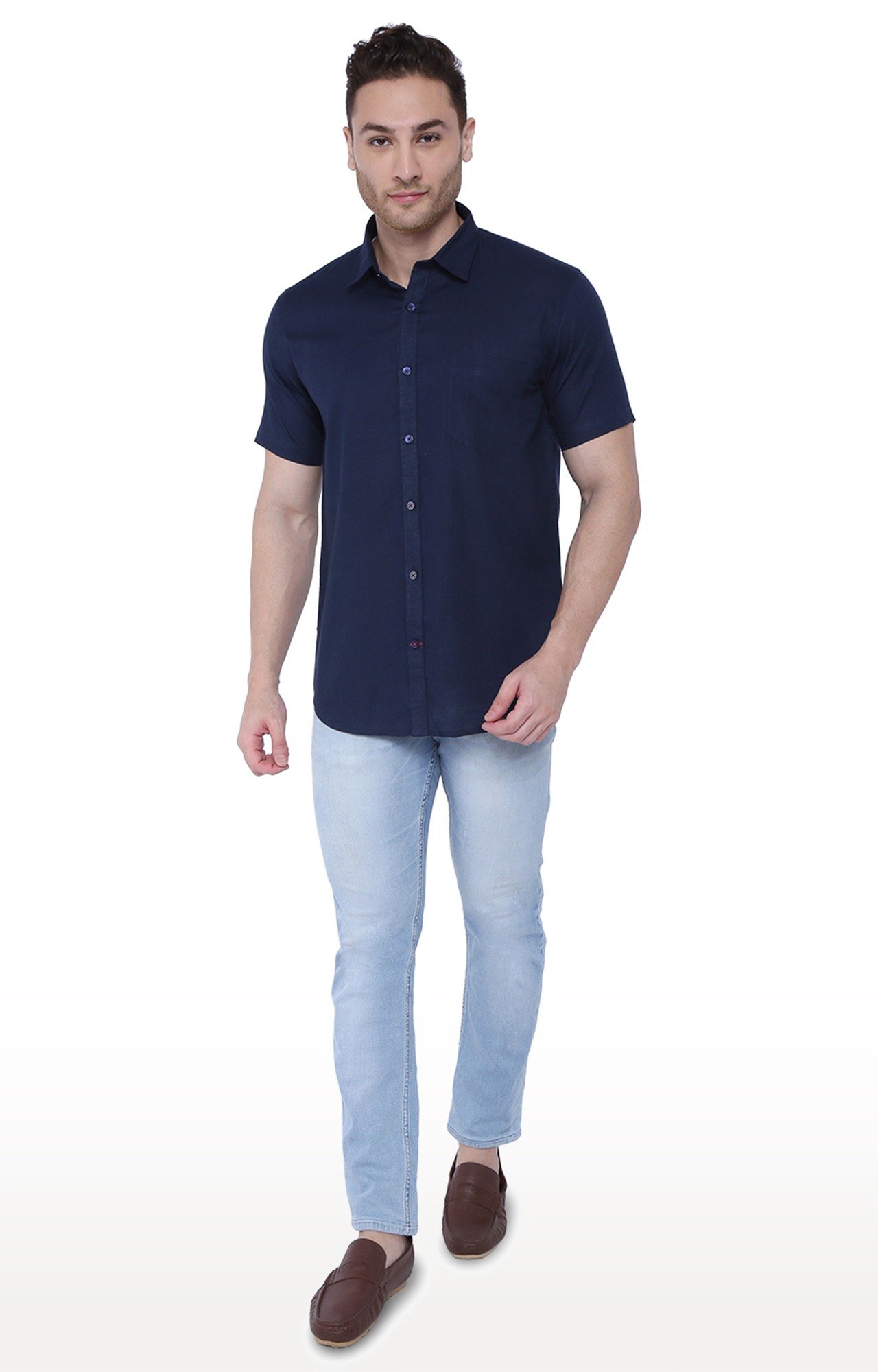 Southbay Men's Half Sleeve Linen Cotton Casual Shirt-SBCLHS240