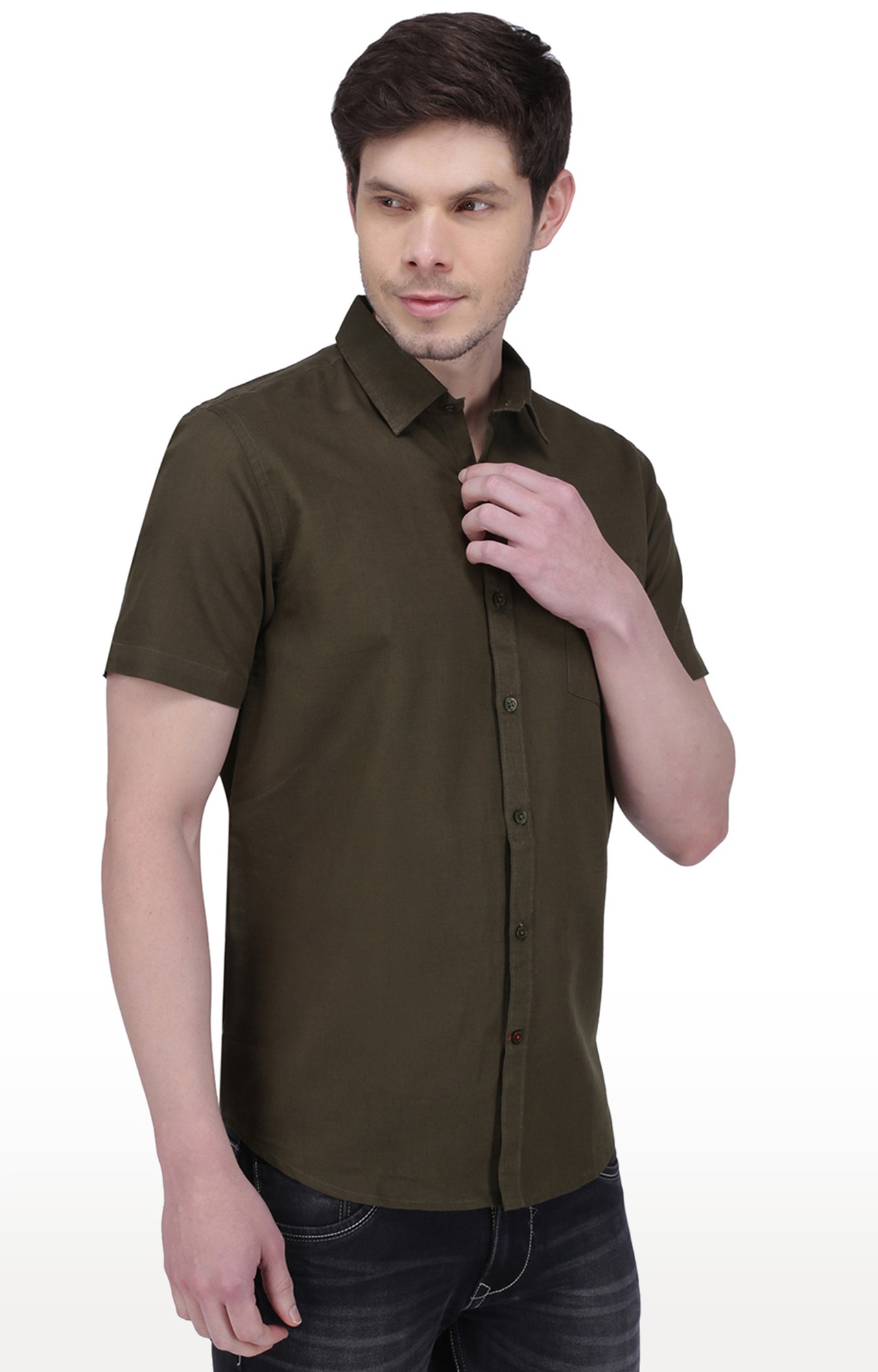 Southbay Men's Linen Cotton Half Sleeve Formal Shirt-SBCLHS244