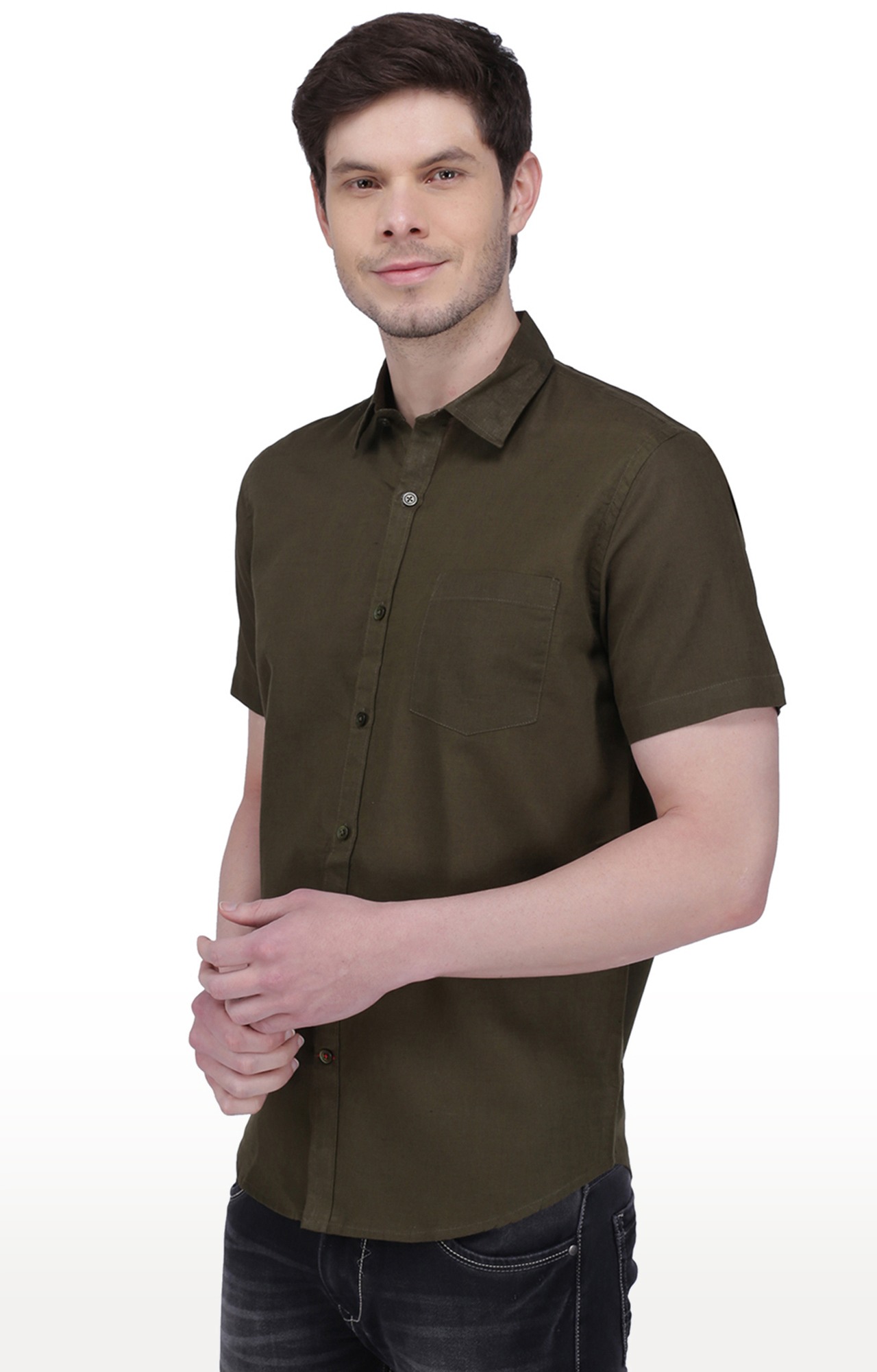 Southbay Men's Linen Cotton Half Sleeve Formal Shirt-SBCLHS244
