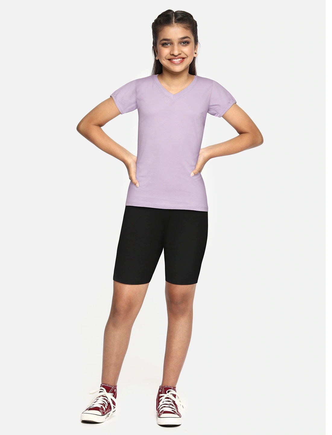 SEYBIL | SEYBIL Girls Pack of 2 Solid Slim Fit Shorts 7