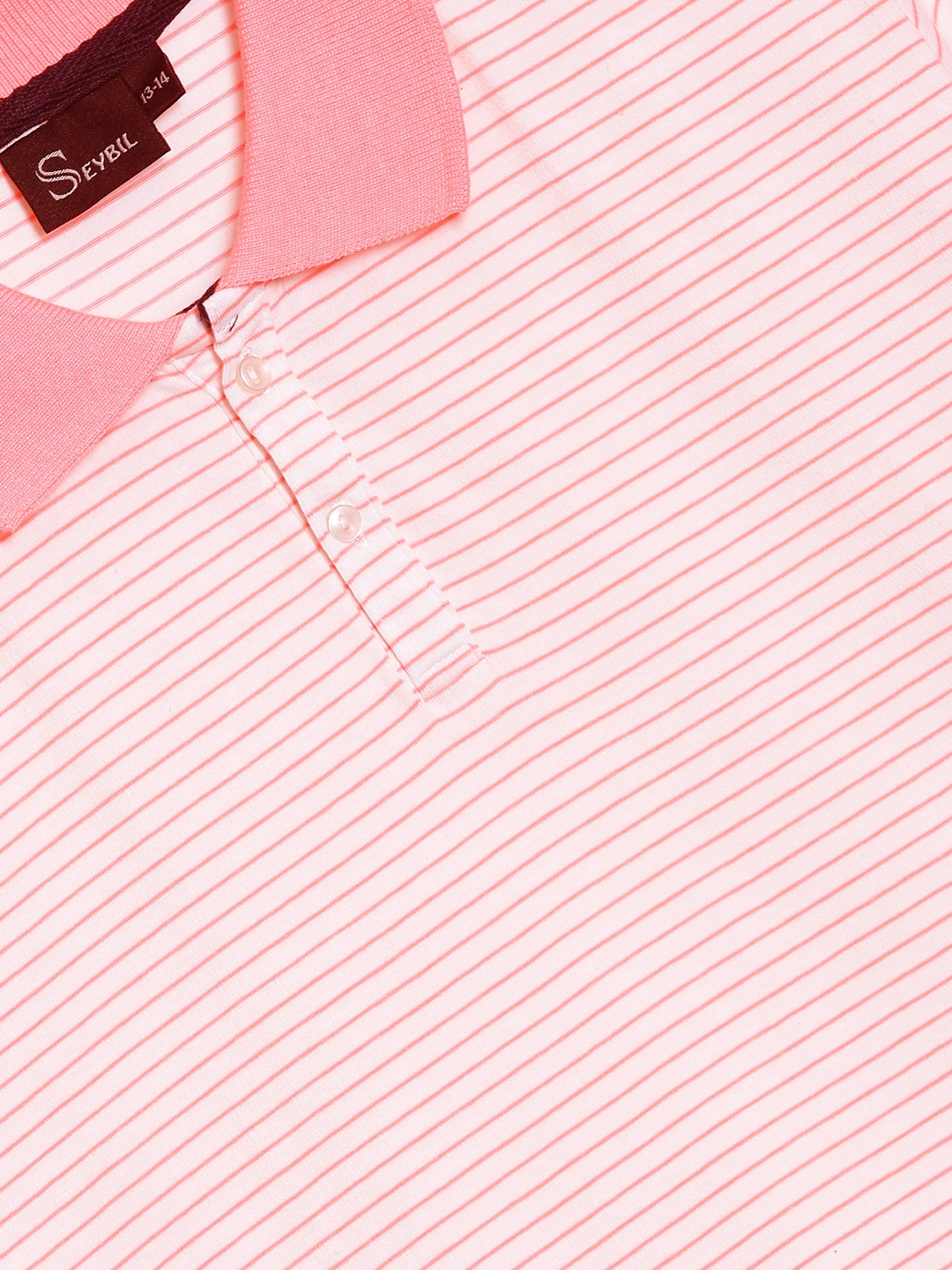 SEYBIL | Seybil Teen girls White cotton striped polo Tshirt 1