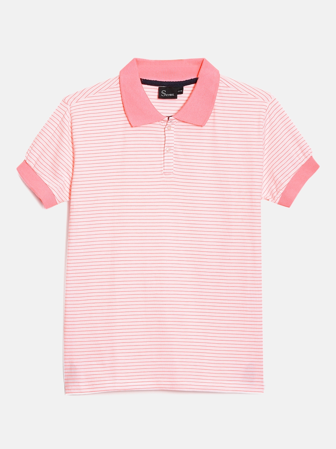 SEYBIL | Seybil Teen girls White cotton striped polo Tshirt 0