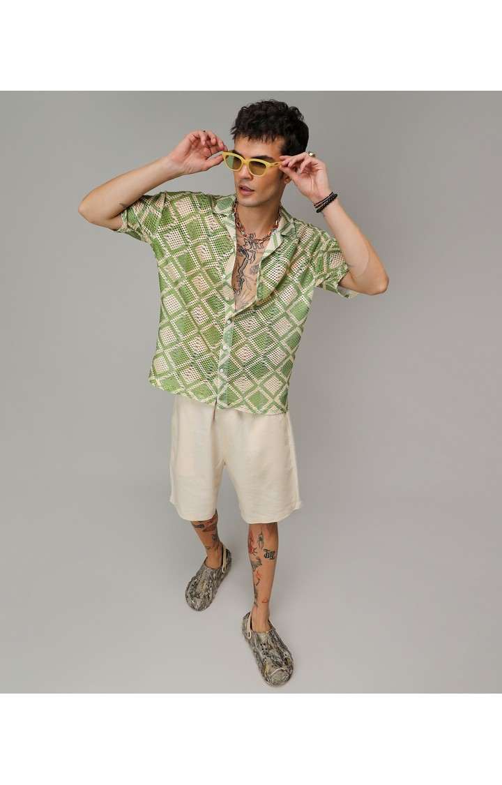Men's Multicolor Printed Oversized Shirts