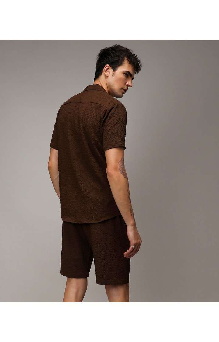 Men's Brown Solid Co-ords