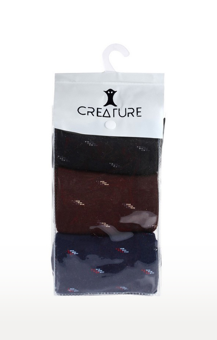 CREATURE | Creature Multi-coloured Men's Cotton Calf Length Casual Socks (Pack of 3) 4