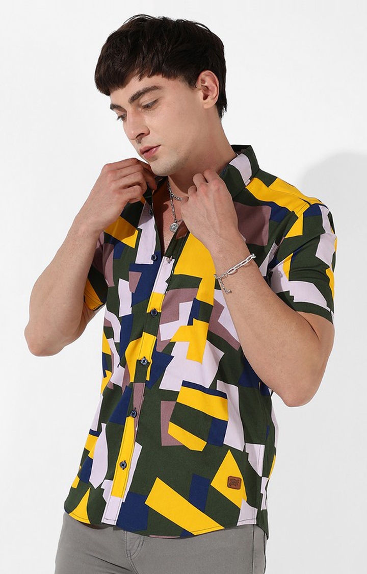 CAMPUS SUTRA | Men's Multicolour Cotton Printed Casual Shirt