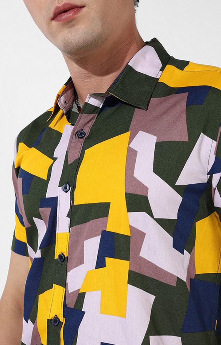 Men's Multicolour Cotton Printed Casual Shirt