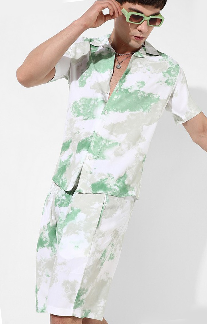 Men's Green Tie Dye Co-ords