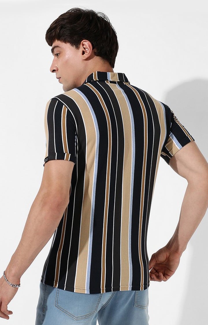 Men's Multicolour Cotton Striped Casual Shirt