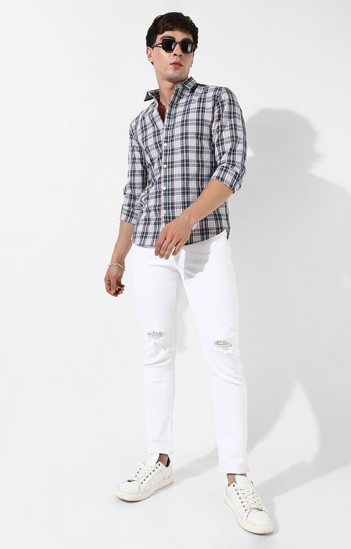 Men's Multicolour Cotton Checked Casual Shirt