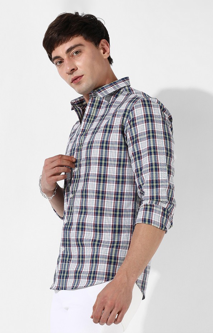 CAMPUS SUTRA | Men's Multicolour Cotton Checked Casual Shirt