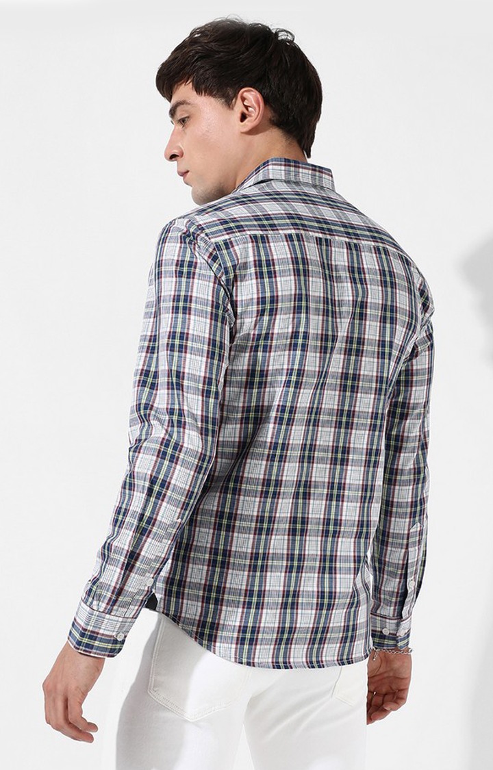 Men's Multicolour Cotton Checked Casual Shirt