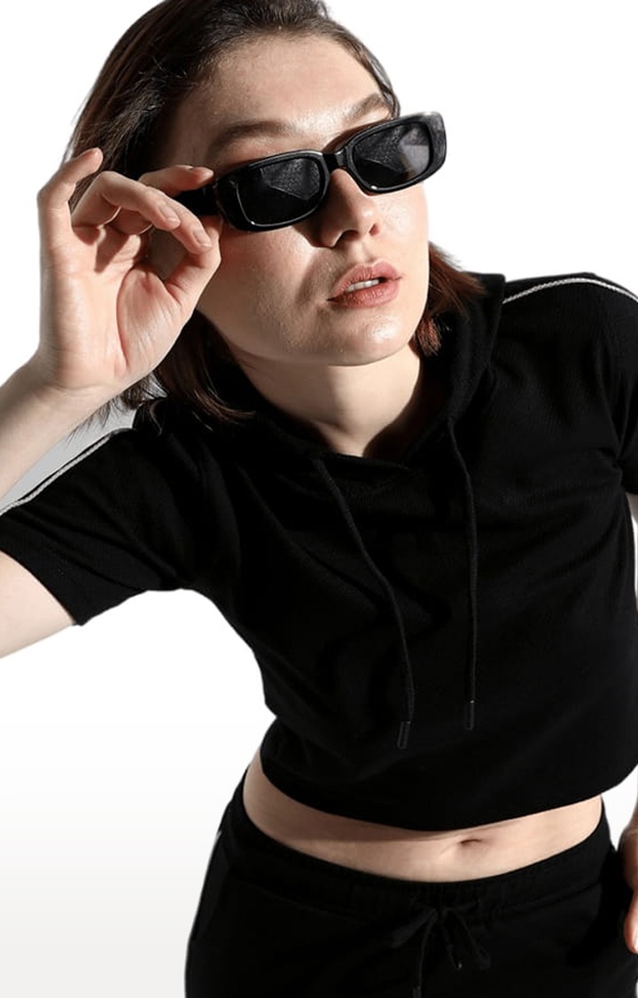 Women's Black Solid Co-ords