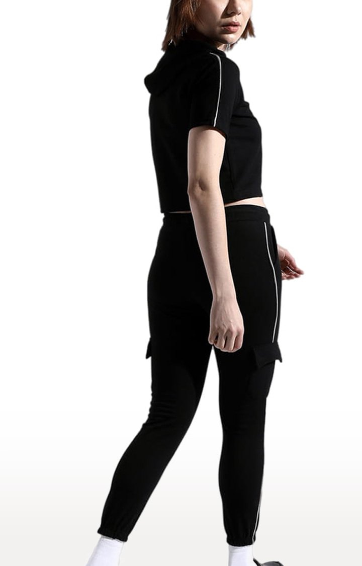 Women's Black Solid Co-ords