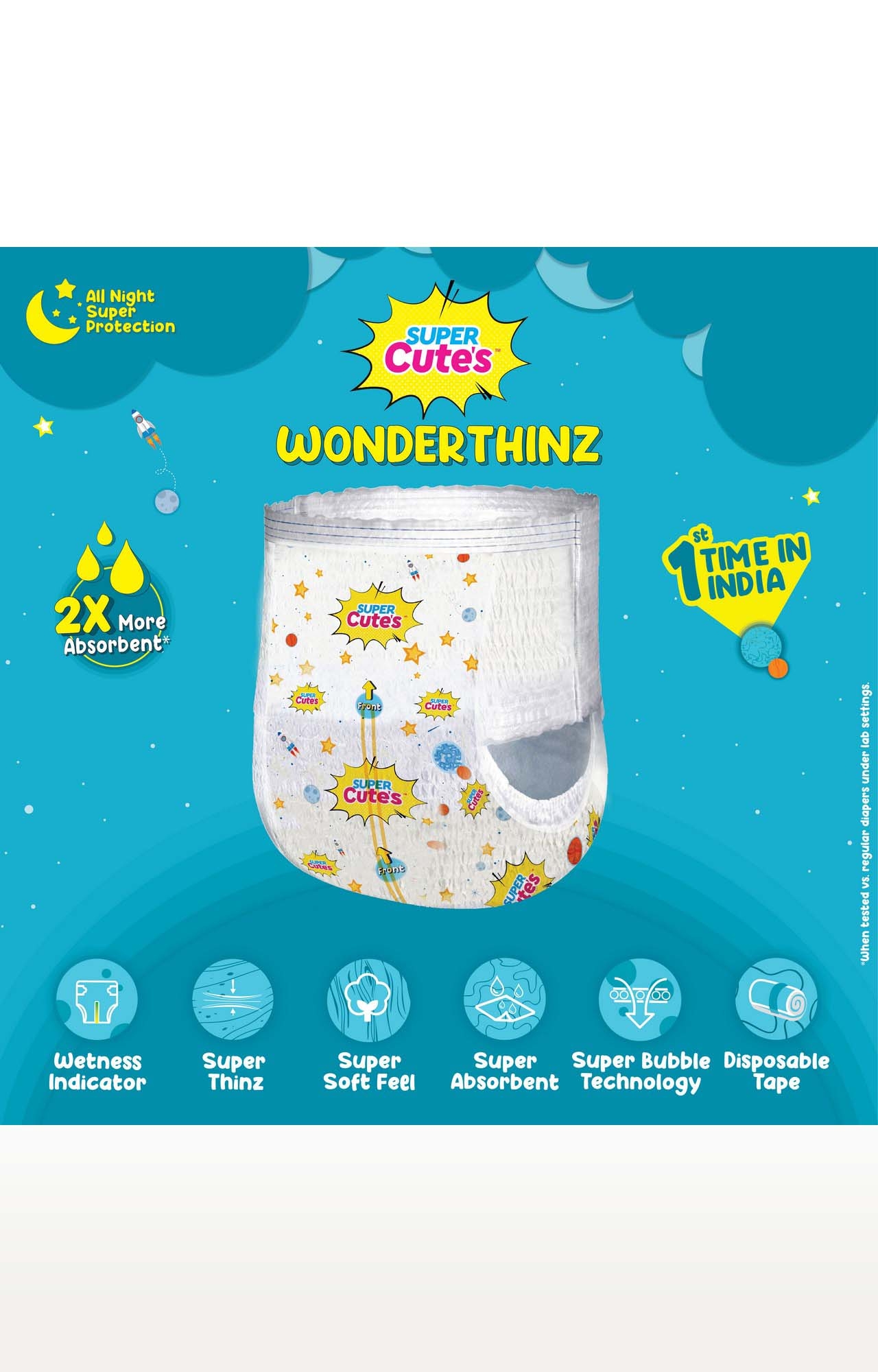 Super Cute's | Super Cute's Wonderthinz Diaper - Medium (5-8 Kg) - 29 Pieces (Combo Of 3) 7