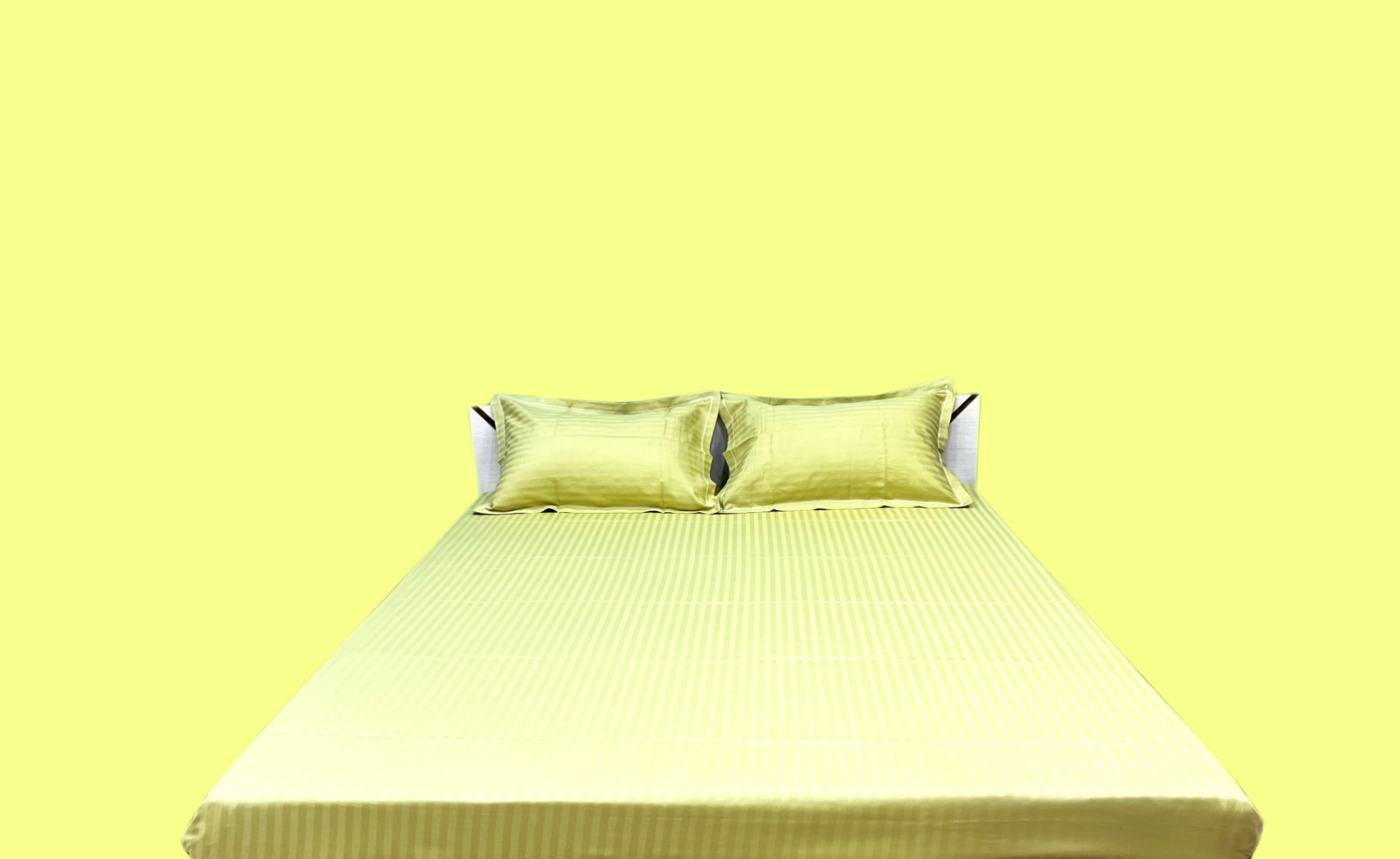 Boria Bistar | Boria Bistar 170TC  Pure Cotton Satin Stripes Plain Bedsheet with 2 pillowcases|0