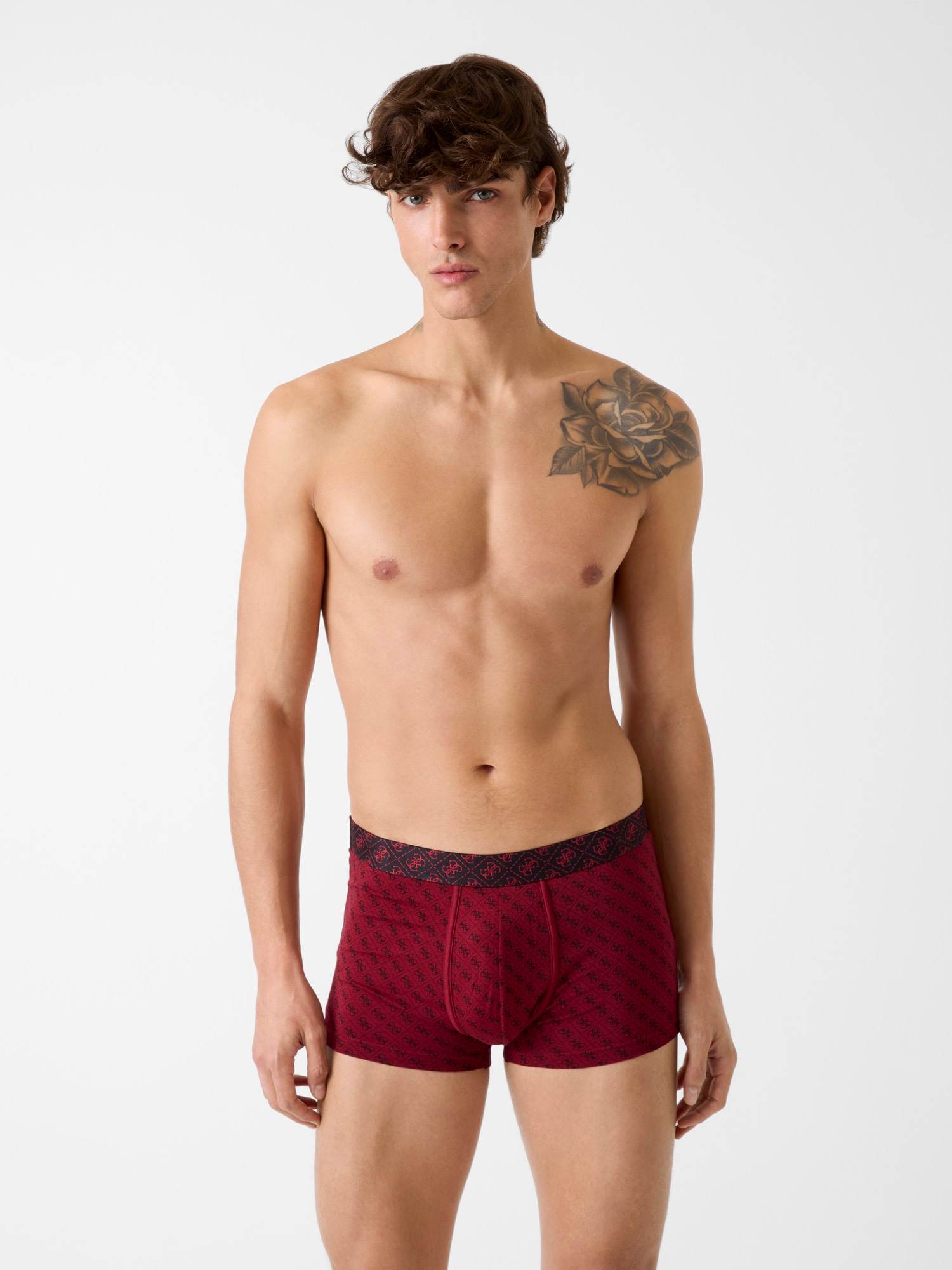 Guess Red Cotton Logo Men Trunks