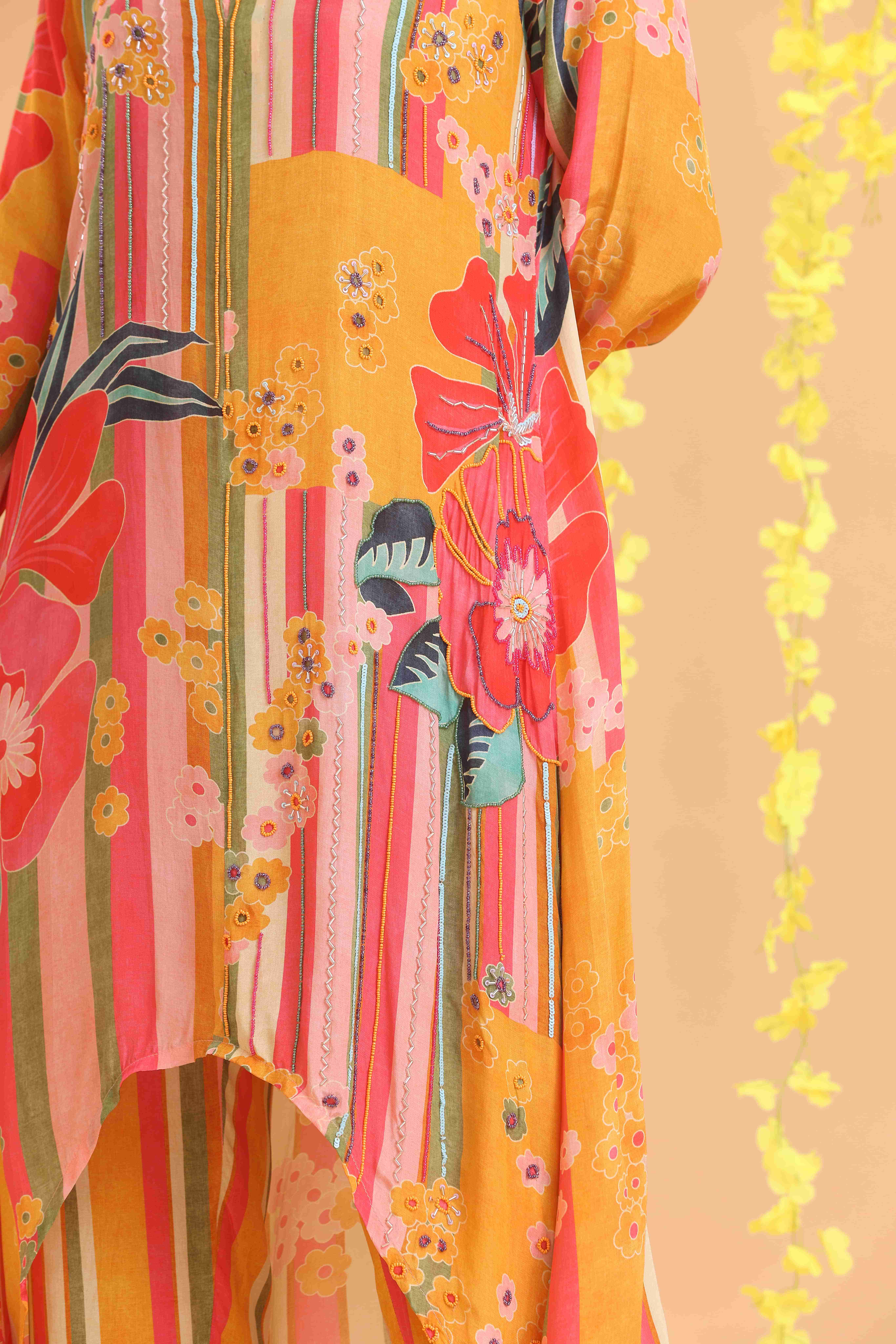 High Low Printed Kurta Set