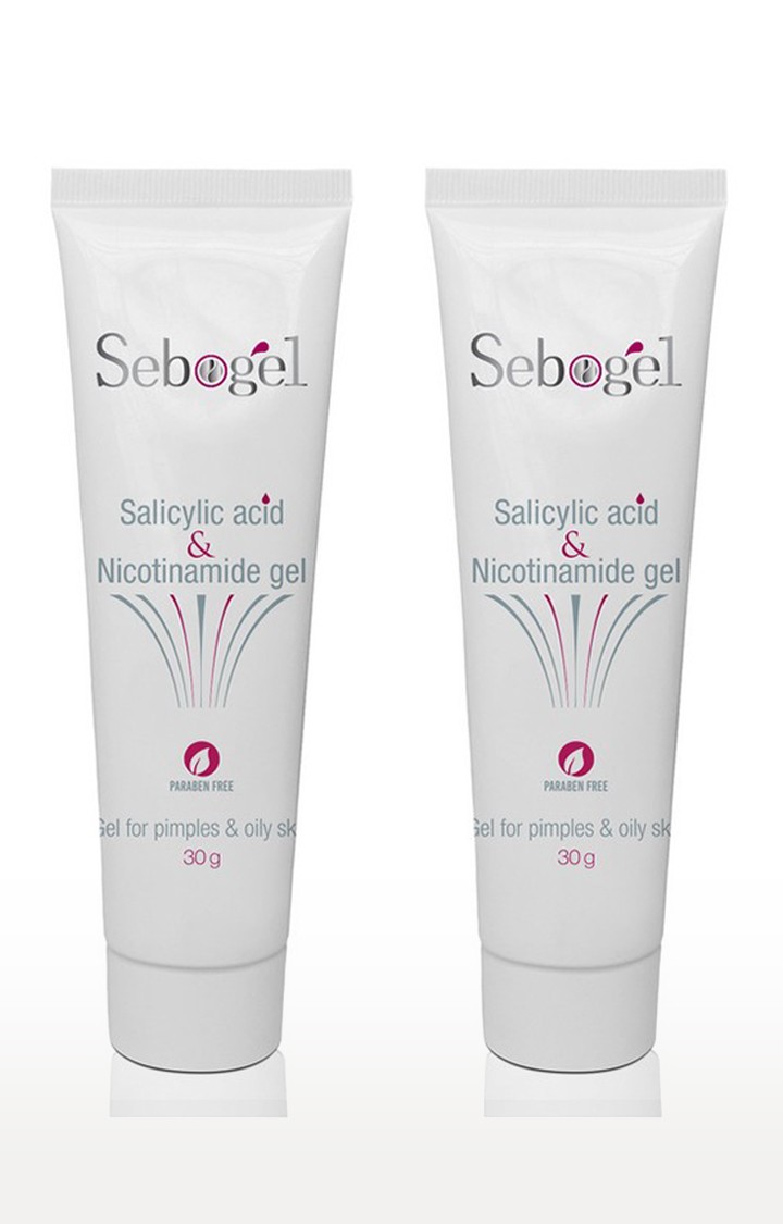 Sebogel Salicylic Acid & Nicotinamide Gel for Pimples and Oily Skin, 30gm - Pack of 2