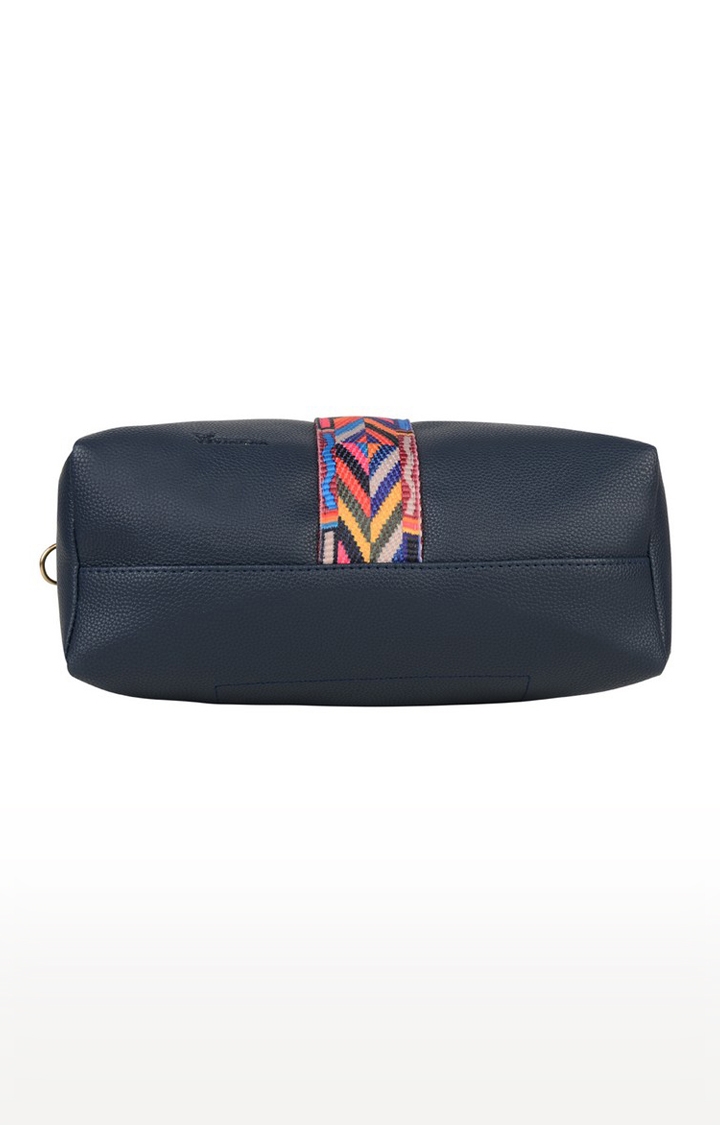 Vivinkaa | Vivinkaa Navy Blue Embroidered Leatherette With Tape Bags - Pack Of 5 7
