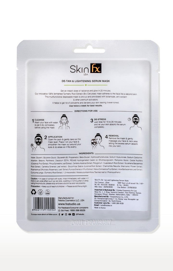 Skin Fx | Skin Fx De-tan and Lightening Serum Mask Pack of 3 2