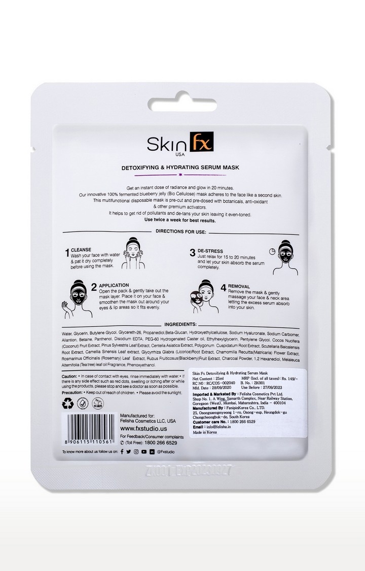 Skin Fx | Skin Fx Detoxifying & Hydrating Serum Mask Pack of 1 1