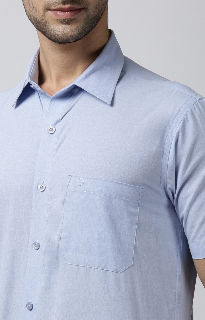 Jansons | Blue Solid Formal Shirts 5