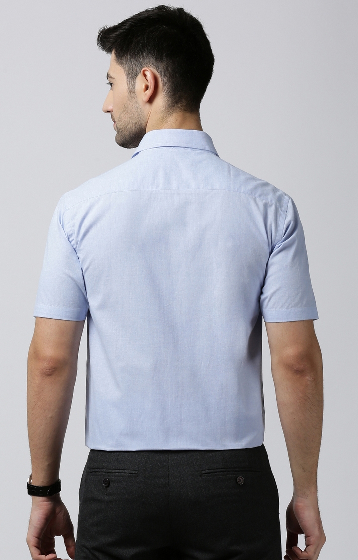 Jansons | Blue Solid Formal Shirts 4