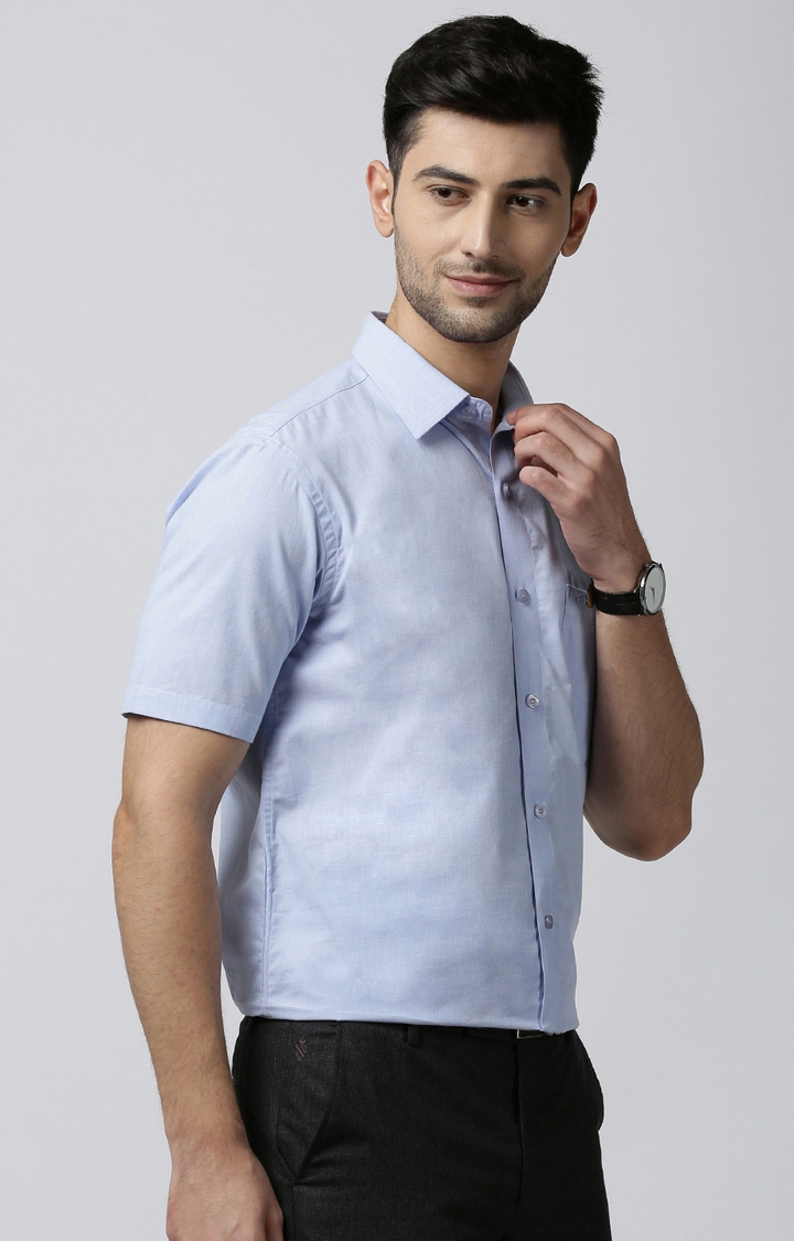 Jansons | Blue Solid Formal Shirts 3