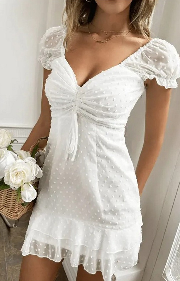 White Color Array White Dress For Women