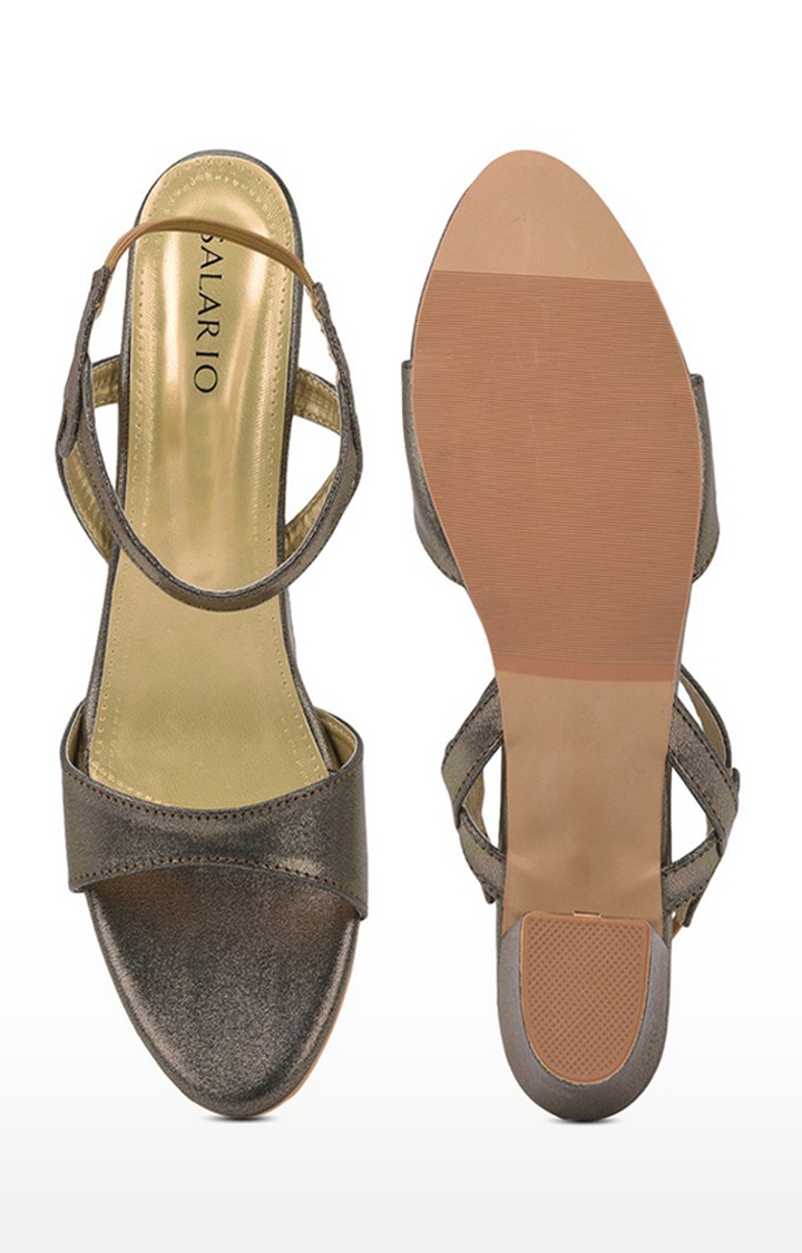 SALARIO | Metallic Backstrap Sandals 3