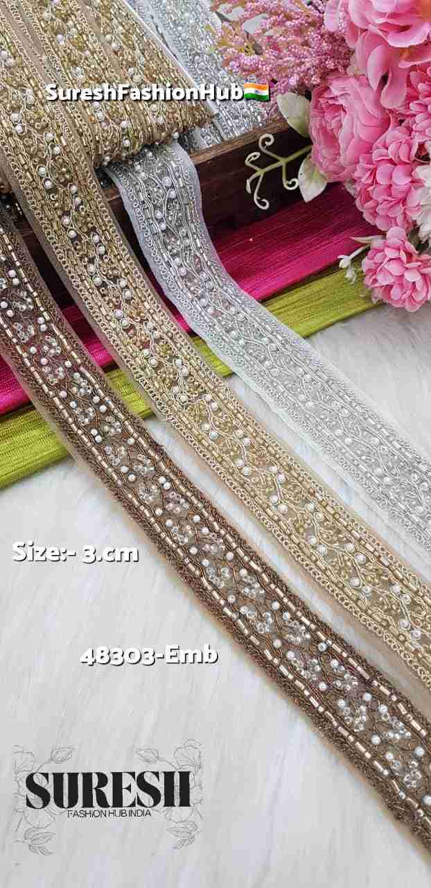 Gold Bloom Kaddhana Lace – 48303-EMB