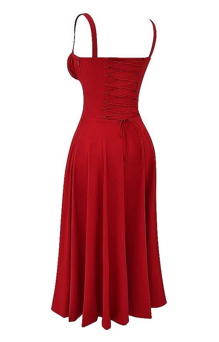 RED ROSE BUSTIER SUNDRESS