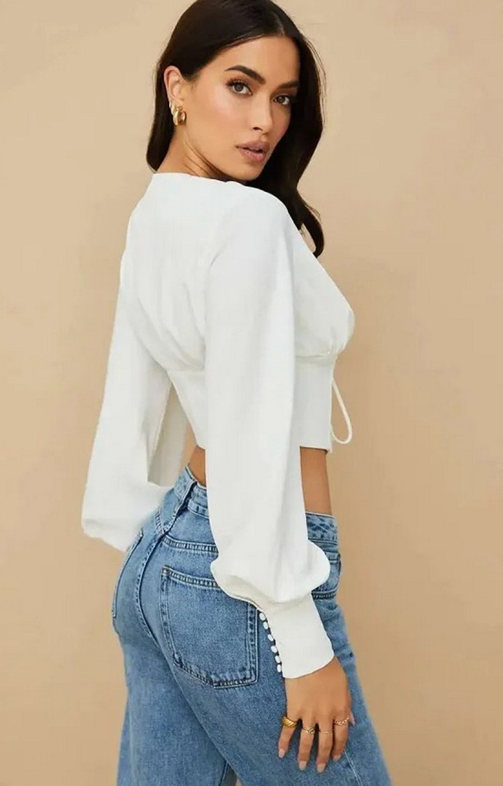 Sirabelle White Lace Up Corset