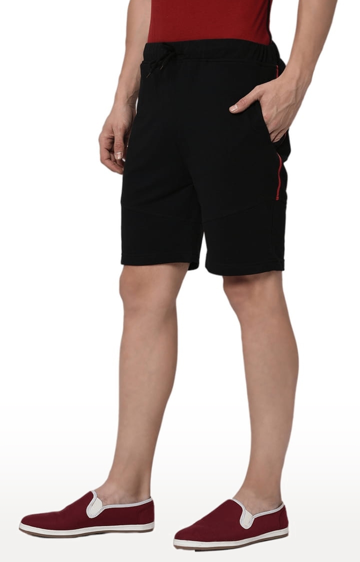 RIGO | Men's  Black Cotton Solid Shorts 2