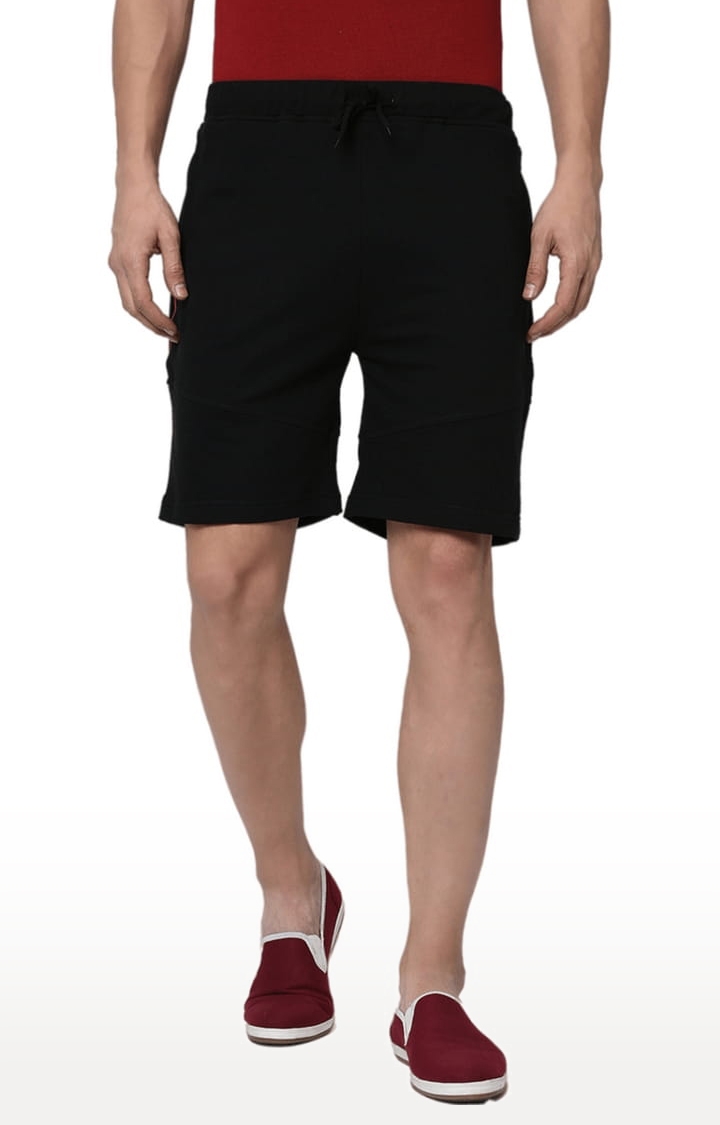 RIGO | Men's  Black Cotton Solid Shorts 0