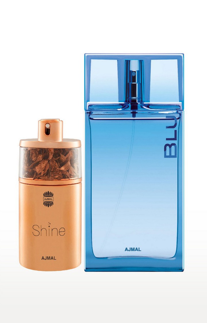 Ajmal Shine EDP Perfume 75ml for Women and Blu EDP Aquatic Perfume
