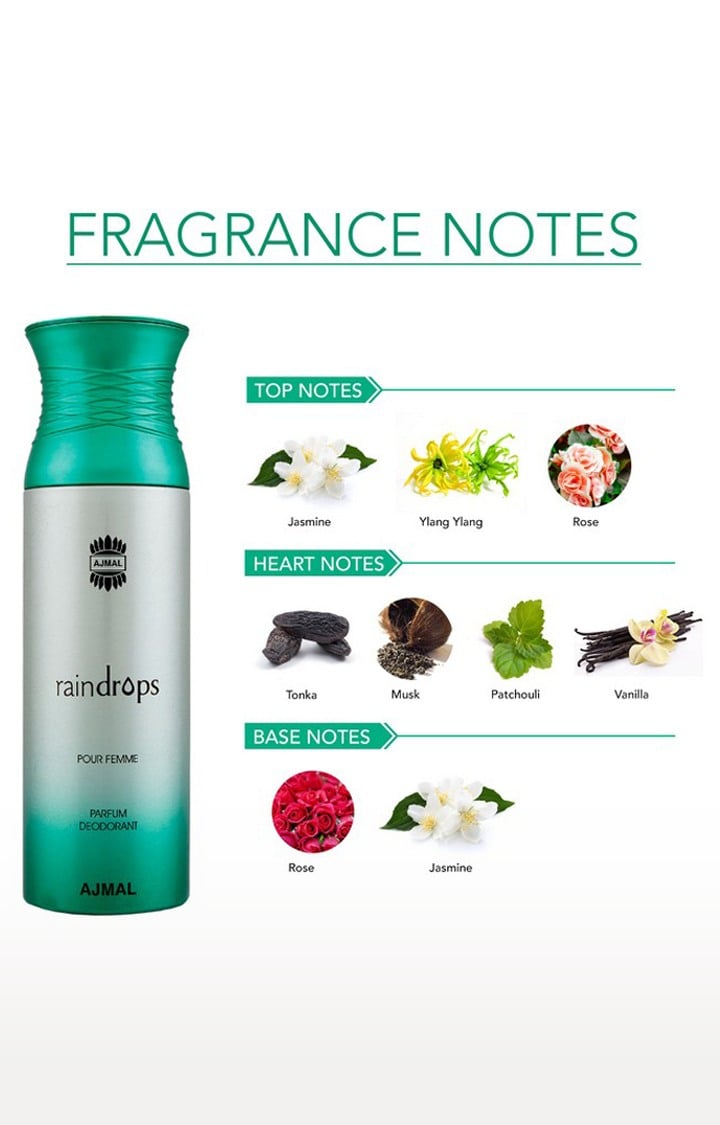 Ajmal Shiro EDP Perfume 90ml for Men and Raindrops Femme Deodorant Fragrance 200ml for WoMen