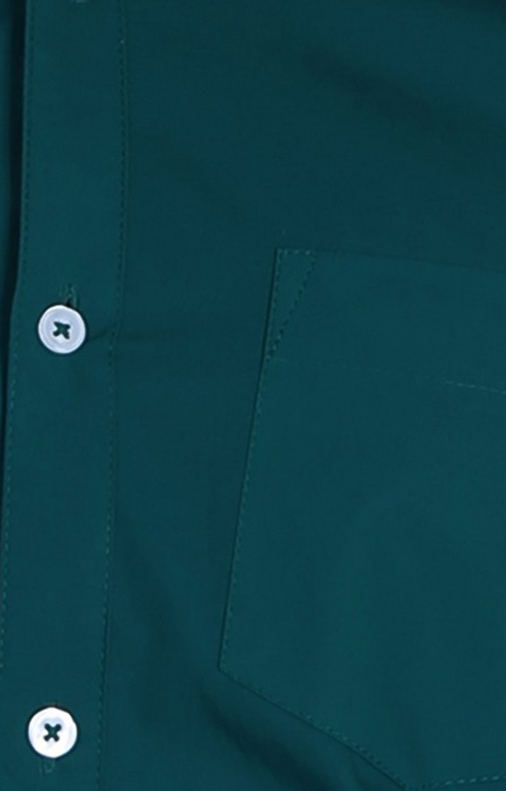 5th Anfold | Men's Green Cotton Solid Casual Shirt 1