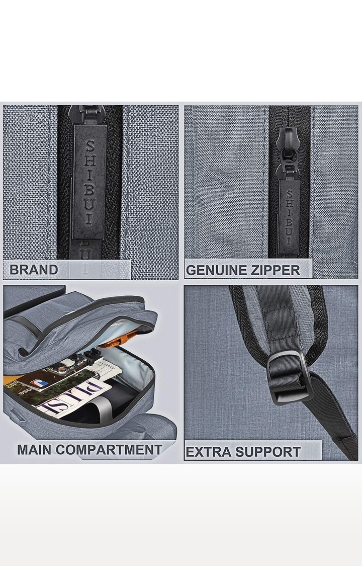 SHIBUI | Shibui Mayfair Unisex Waterproof Backpack Bag With Usb Charging Point And Ykk Zippers (Grey) 6