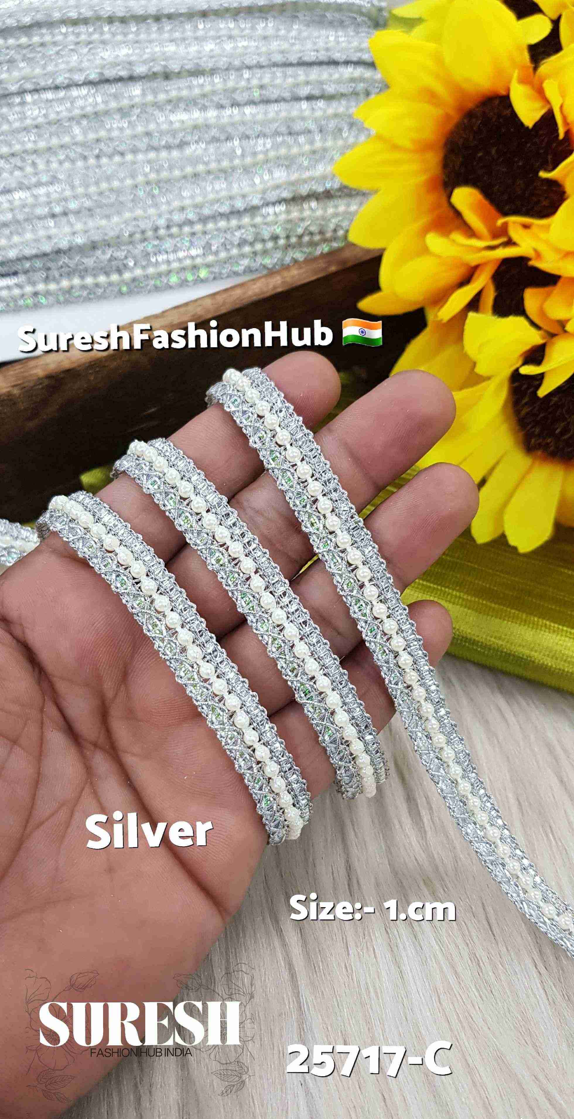 Silver Shine Jhalar Lace