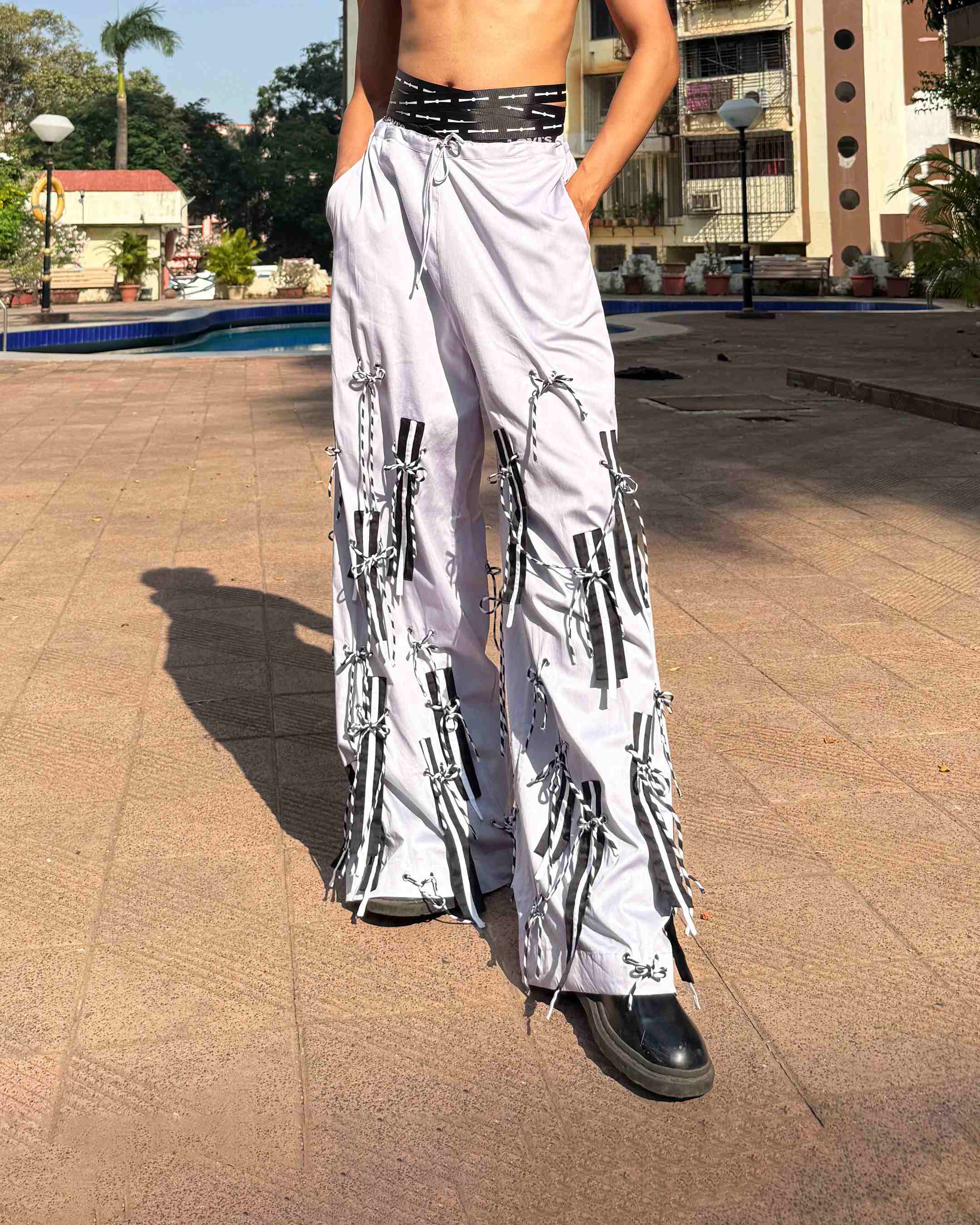 Tie-up Fringed Trousers
