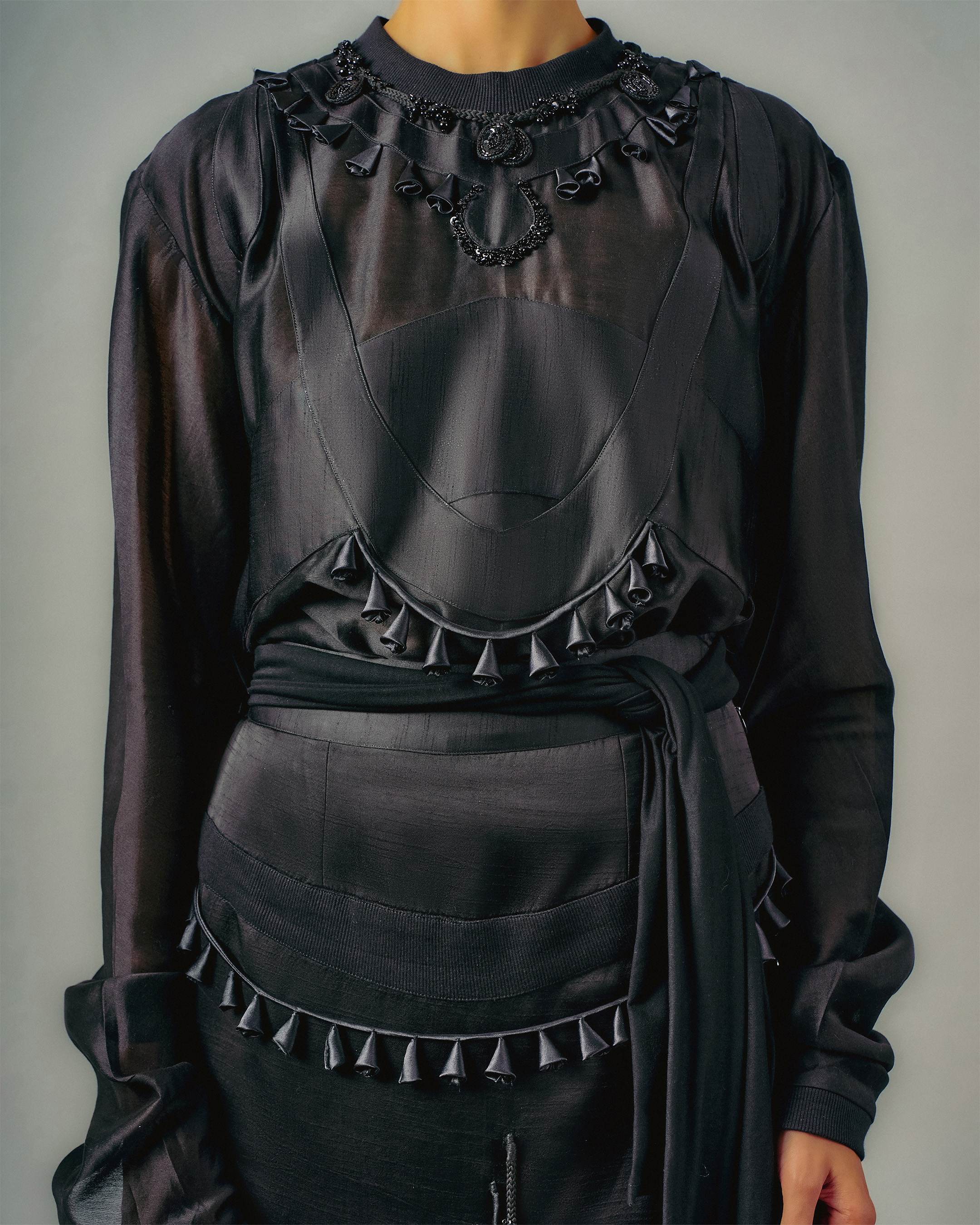 Tube Patchwork Top & Cut-out Tassels Skirt Set