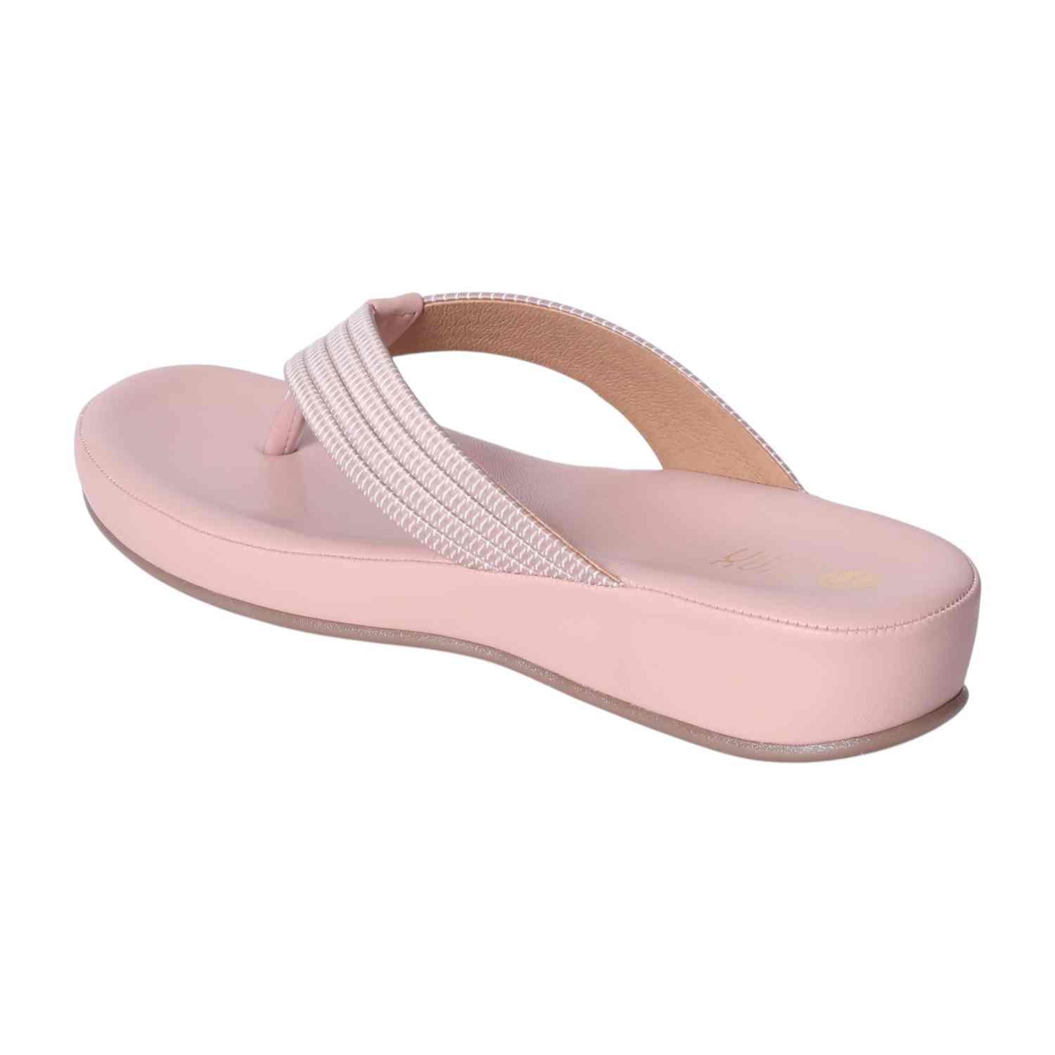 Women Peach Wedge Toe-Ring Sandals