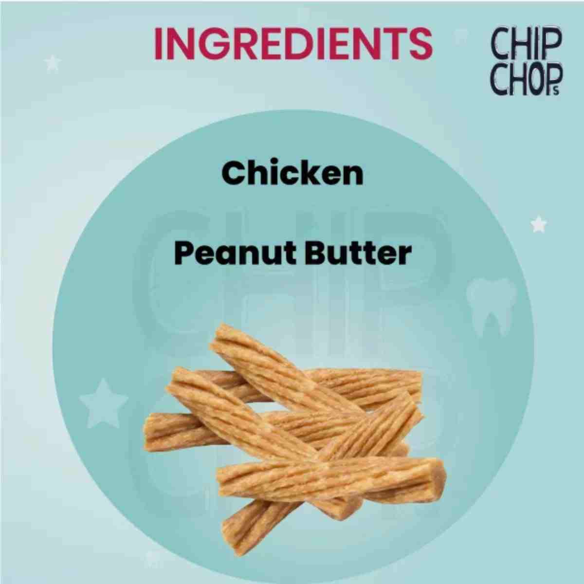 Chip Chops Peanut Butter with Chicken Twist Stix Dog Treat - 90gm