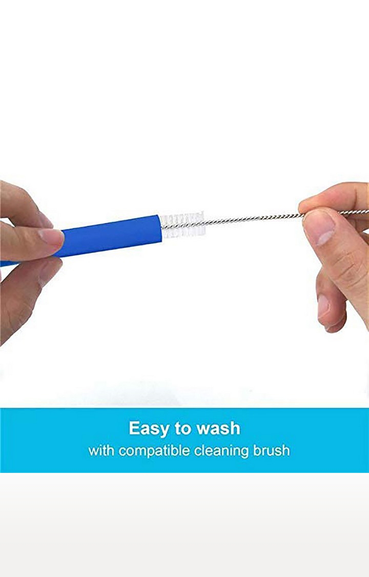 iLife | iLife Reusable Smoothie Long Extra Wide Fat Silicone Straws Set of 6 with Cleaning Brush (Big) 5