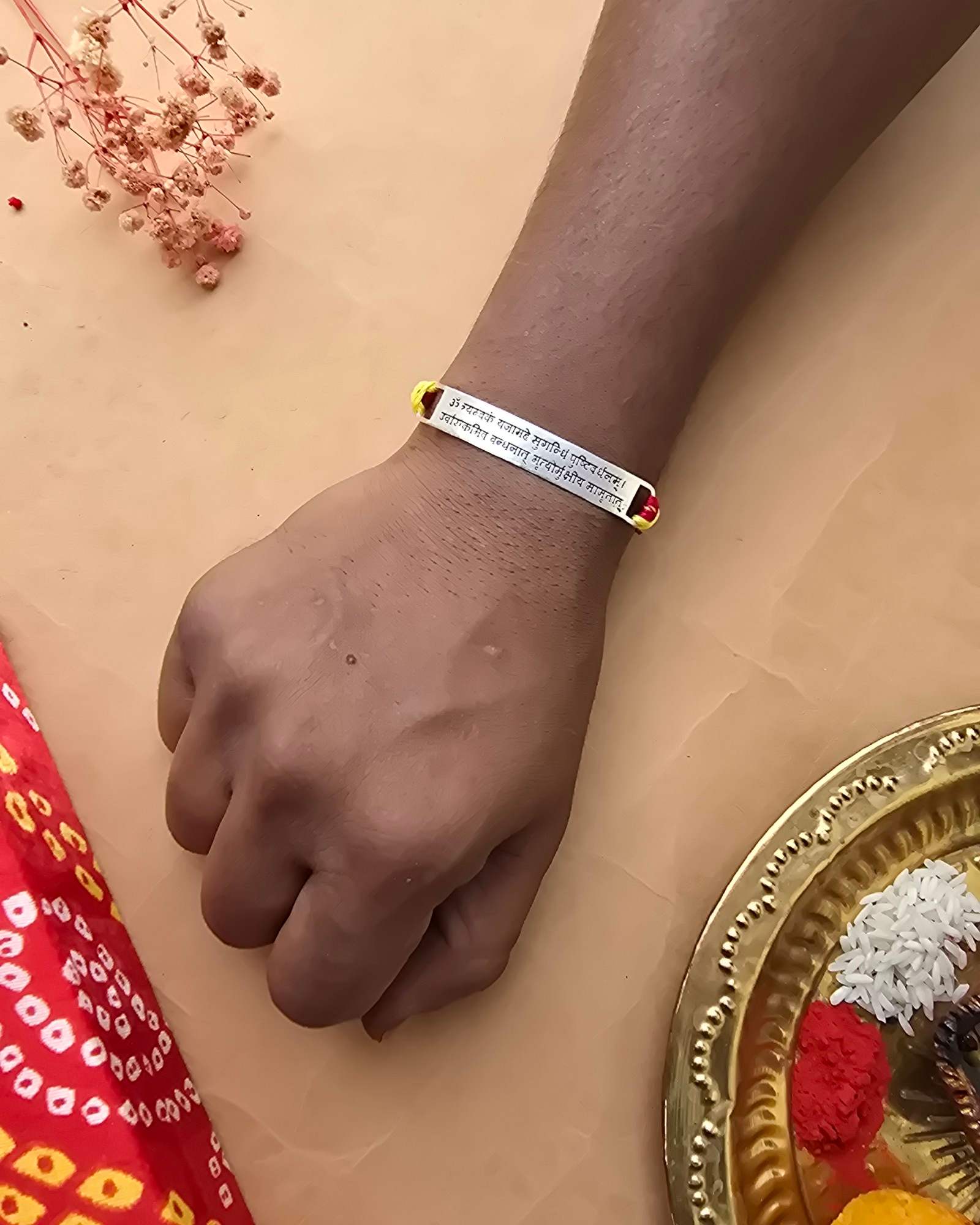 92.7 Silver MahaMritunjay Mantra Rakhi