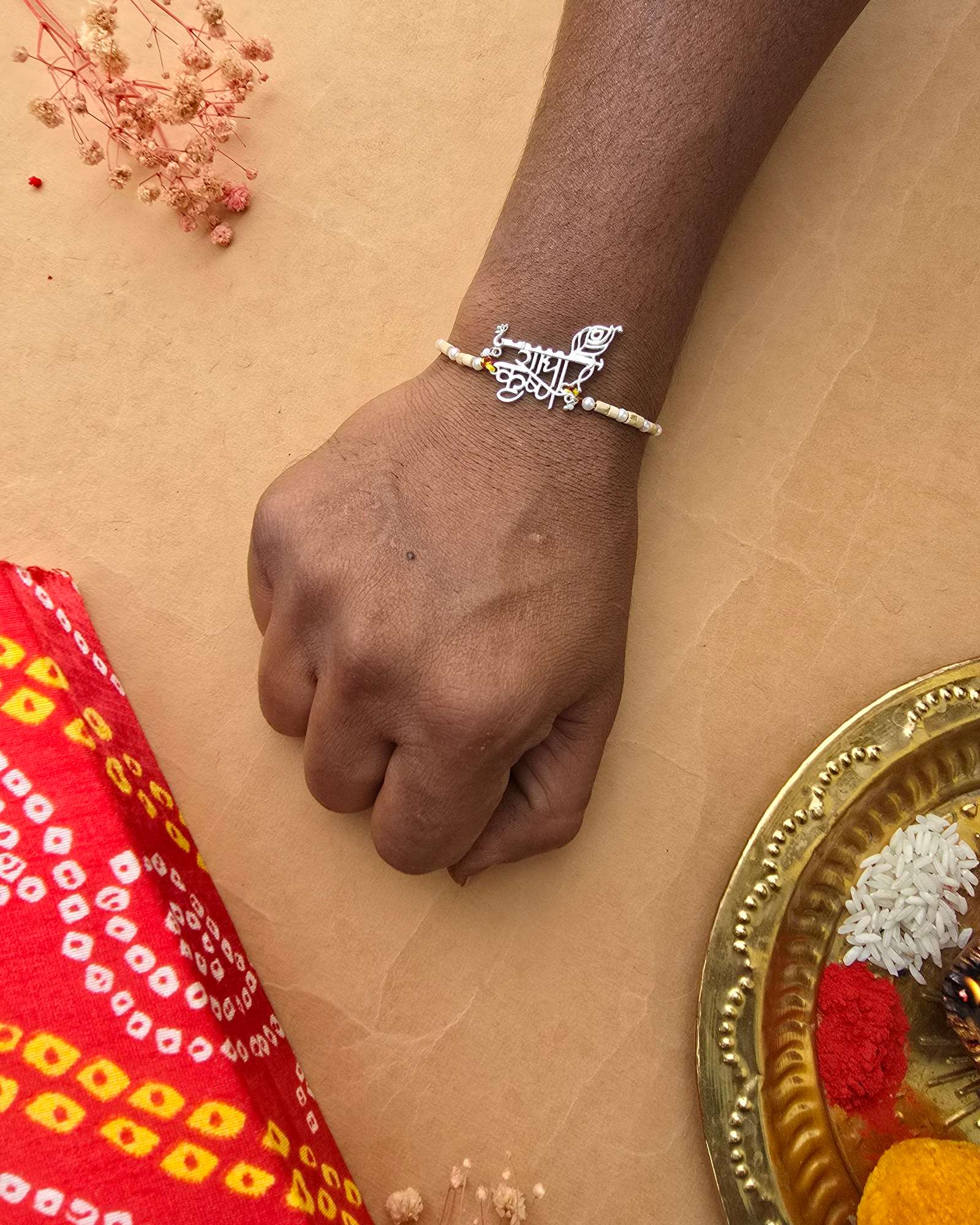 92.7 Silver Radha Krishna Rakhi