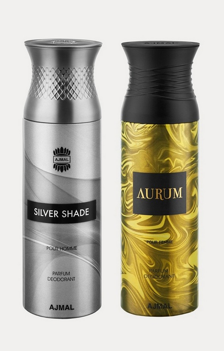 Ajmal | Ajmal SilverShade & Aurum Deodorants Gift For Men & Women (200 ml, Pack of 2)  0