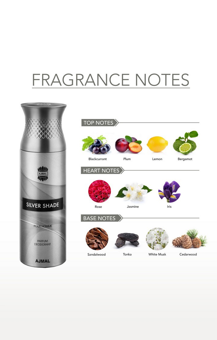 Ajmal | Ajmal Silver Shade & Sacred love Deodorant Spray Gift For Men & Women (200 ml, Pack of 2)  1